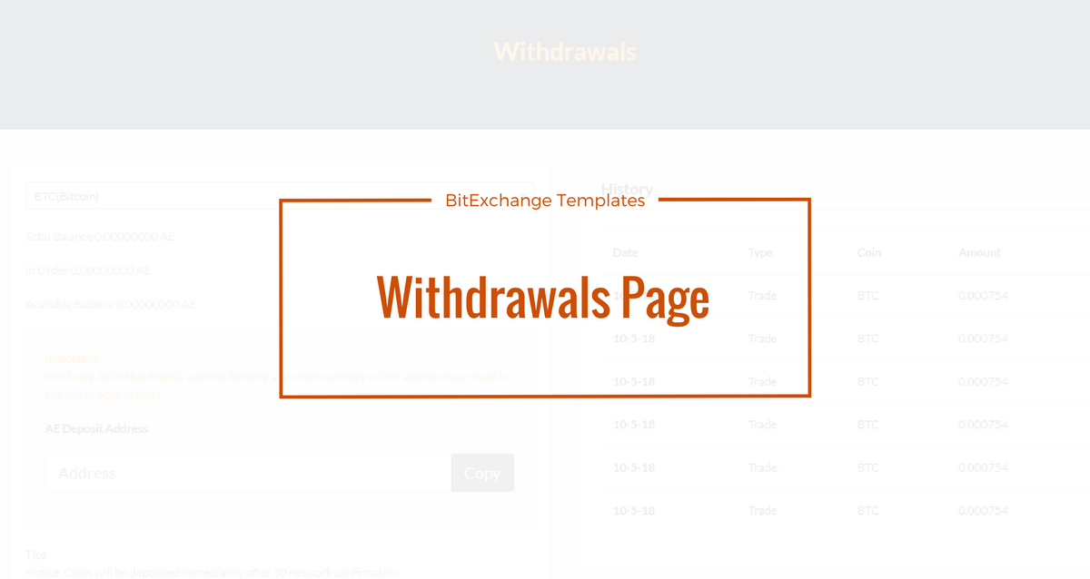 Bitcoin Exchange Template