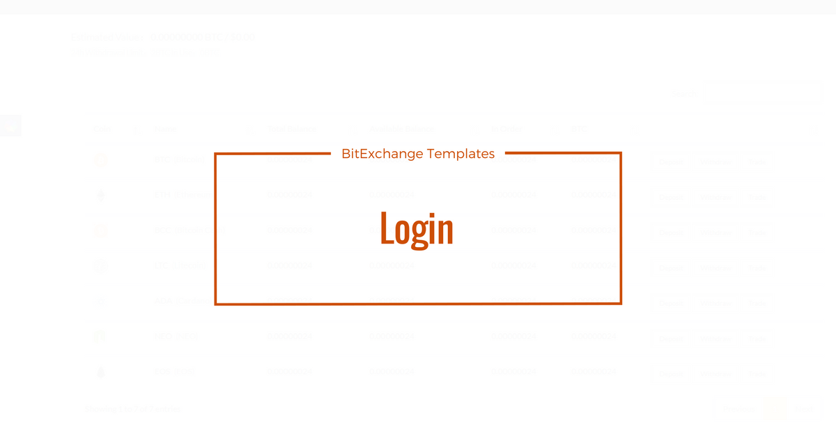 Bitcoin Exchange Template